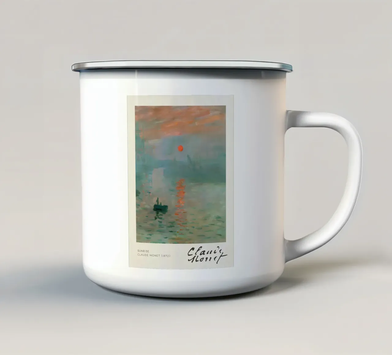 Claude Monet - L'alba (Impression, Sunrise) Masterpi iconici tazza in smalto da NorwesClub