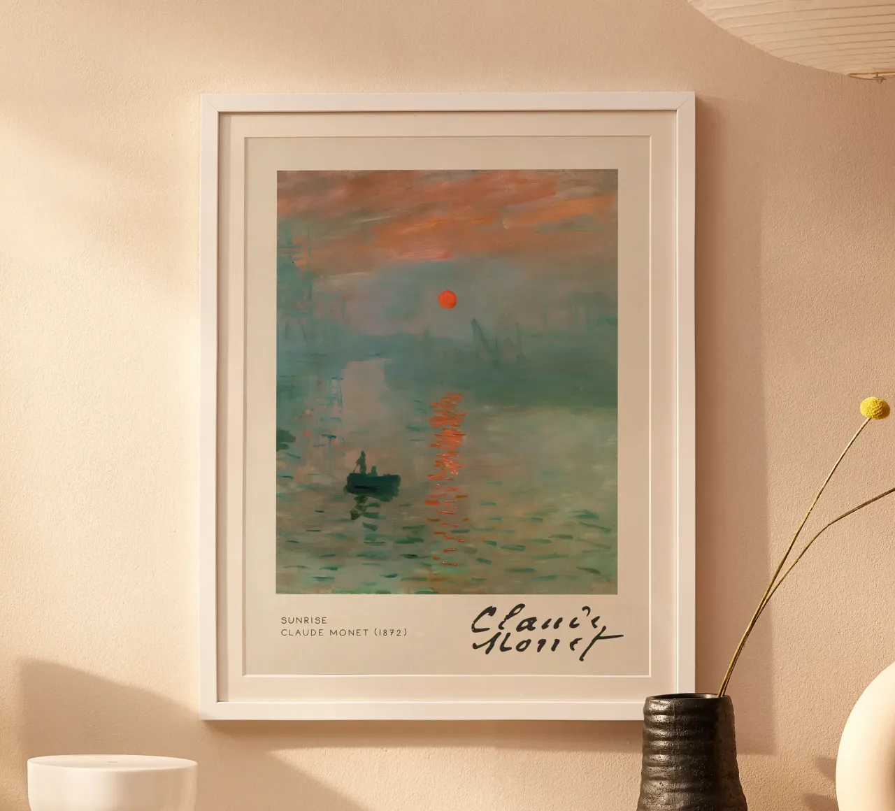 Claude Monet - Lever de soleil (Impression, lever de soleil) Iconic Masterpi poster avec cadre en aluminium de NorwesClub