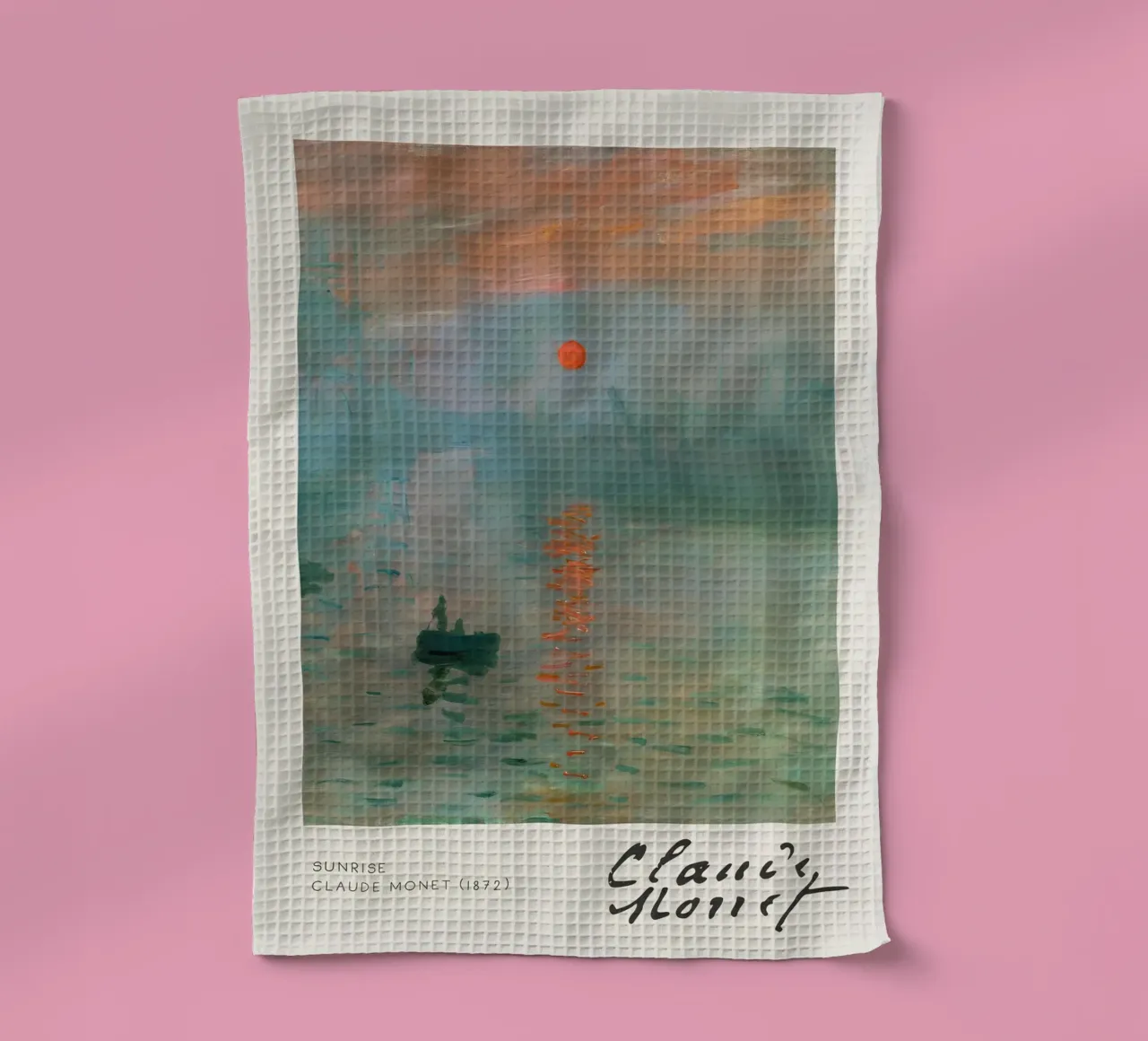Claude Monet - Lever de soleil (Impression, lever de soleil) Iconic Masterpi torchon de NorwesClub