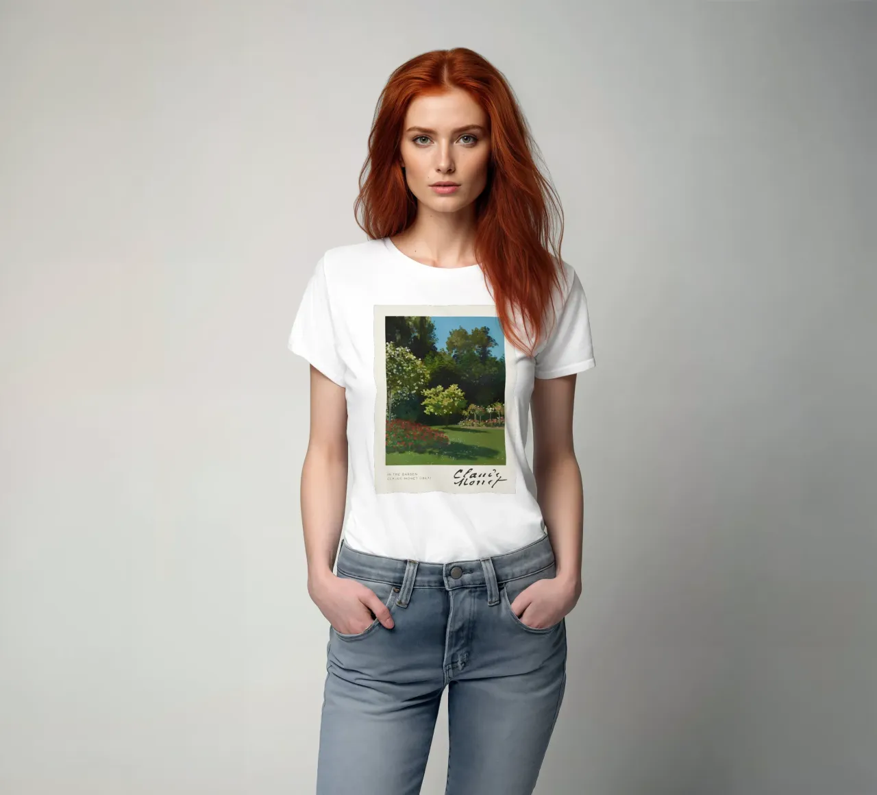 Claude Monet - Nel giardino (1867): Impressionismo floreale t-shirt da NorwesClub