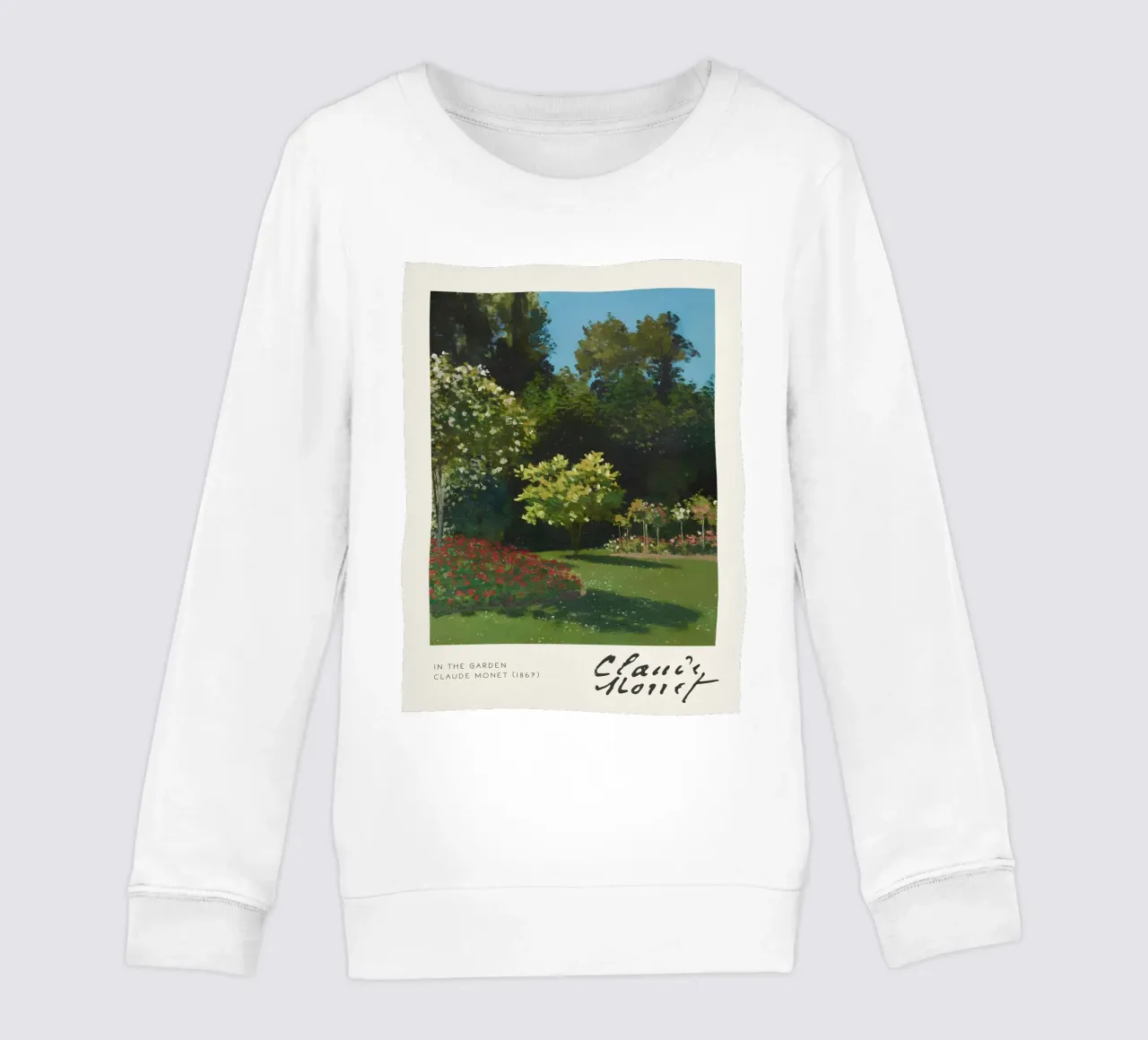 Claude Monet - Nel giardino (1867): Impressionismo floreale felpa bambino da NorwesClub