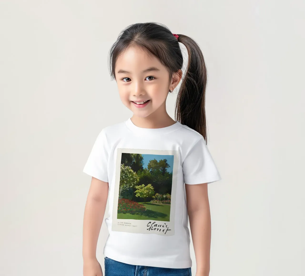 Claude Monet - Nel giardino (1867): Impressionismo floreale t-shirt bambini da NorwesClub