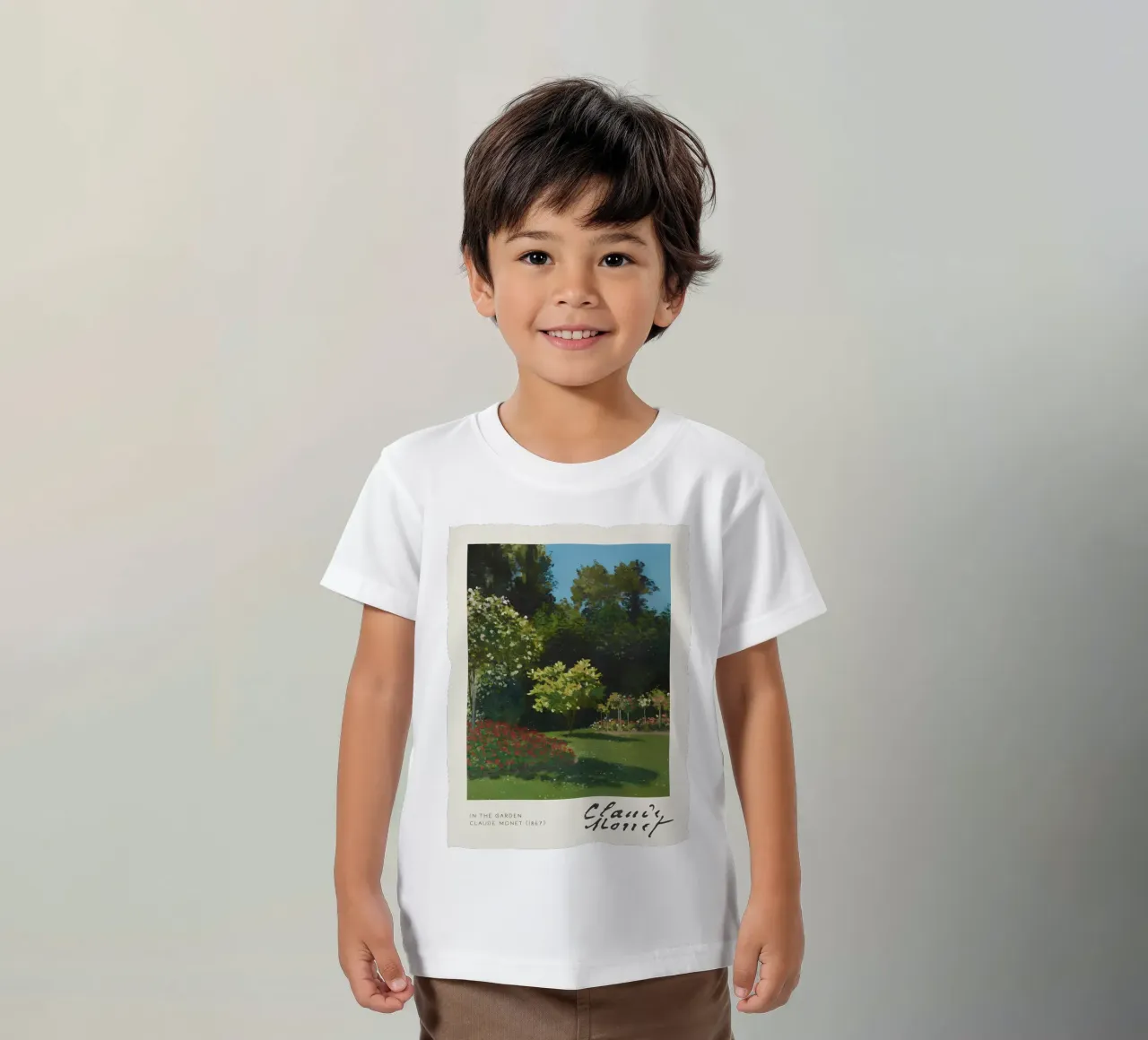 Claude Monet - Nel giardino (1867): Impressionismo floreale t-shirt bambini da NorwesClub