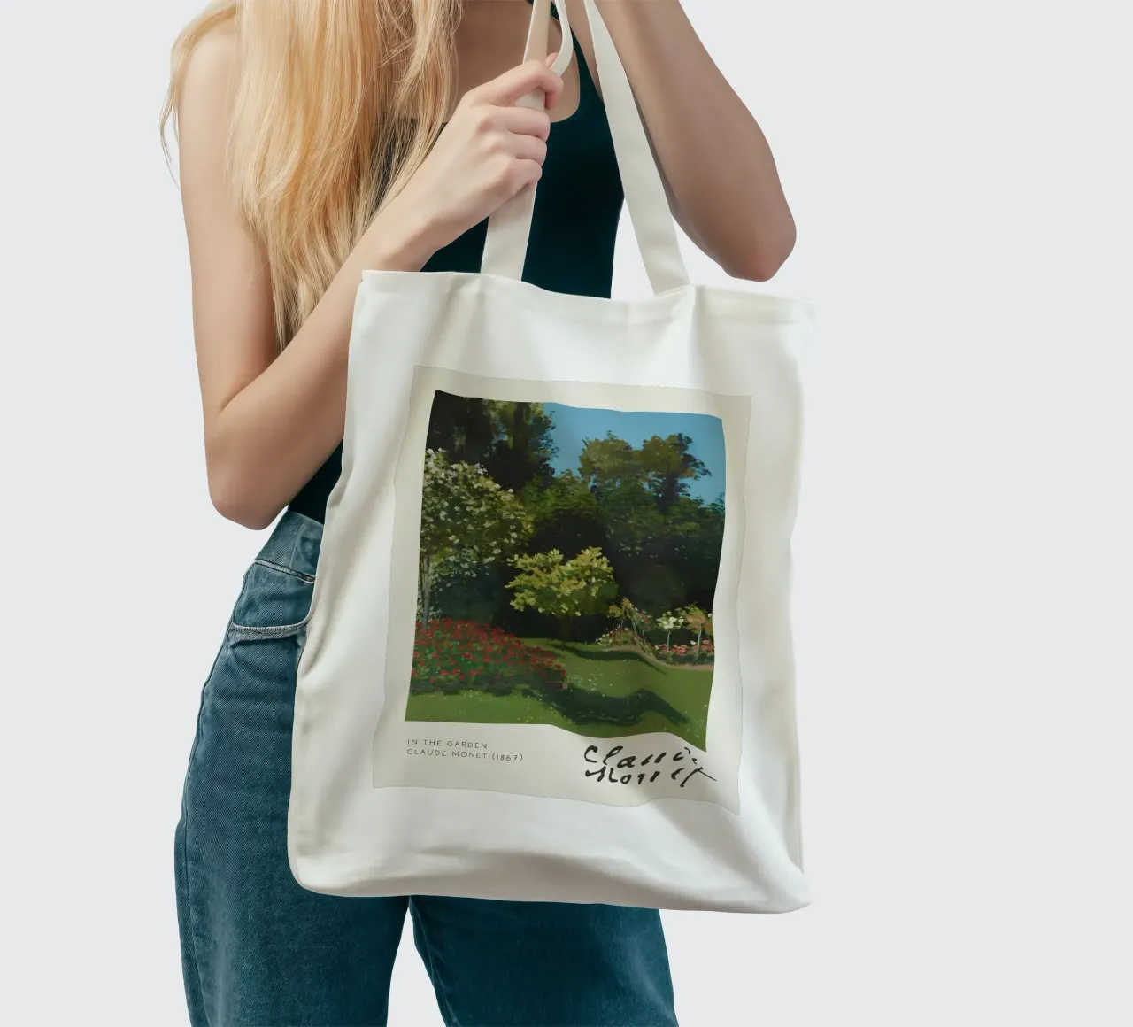 Claude Monet - Nel giardino (1867): Impressionismo floreale borsa in juta da NorwesClub
