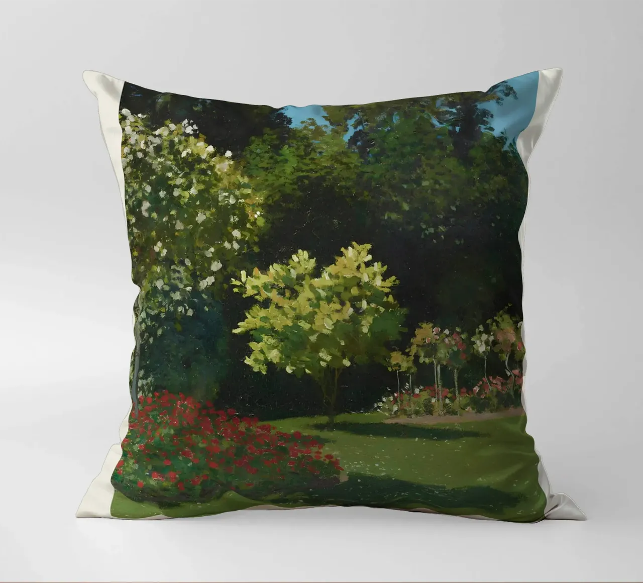 Claude Monet - Nel giardino (1867): Impressionismo floreale cuscino da NorwesClub