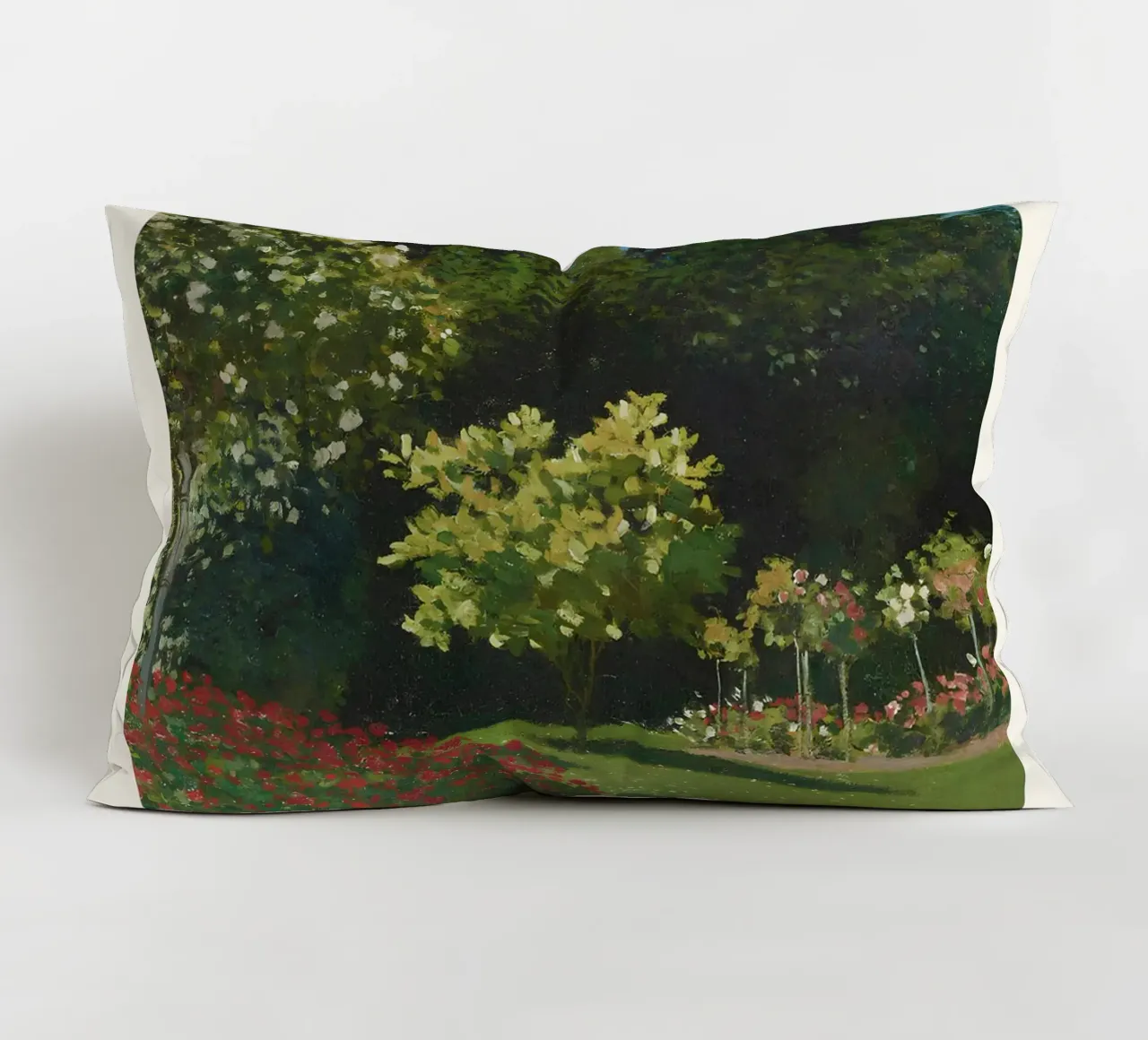 Claude Monet - Nel giardino (1867): Impressionismo floreale cuscino da NorwesClub