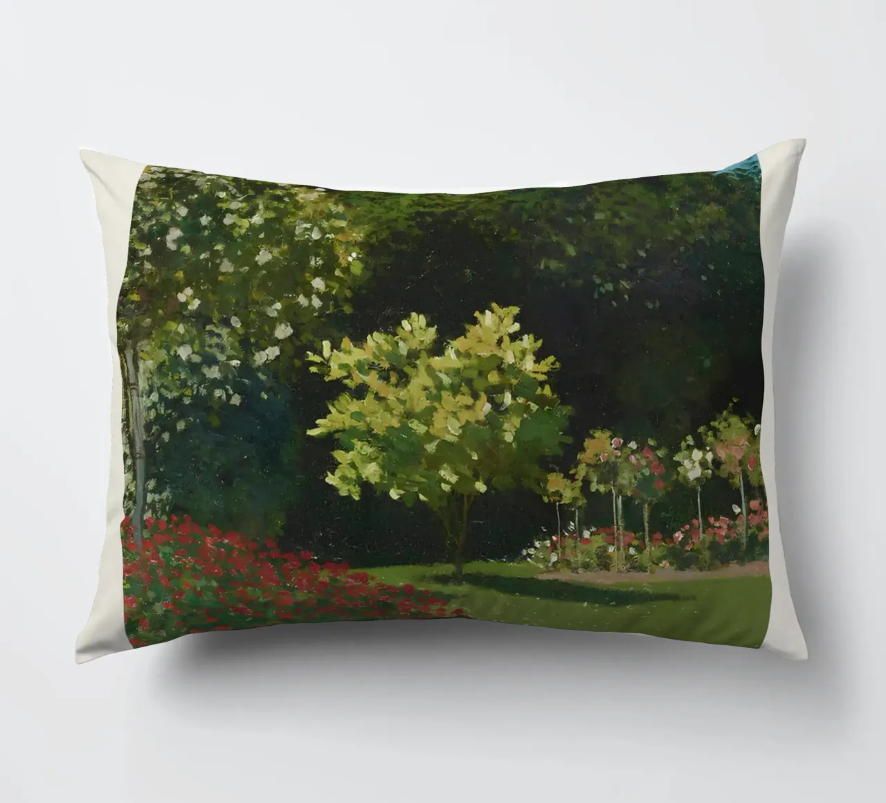 Claude Monet - Nel giardino (1867): Impressionismo floreale cuscino da NorwesClub