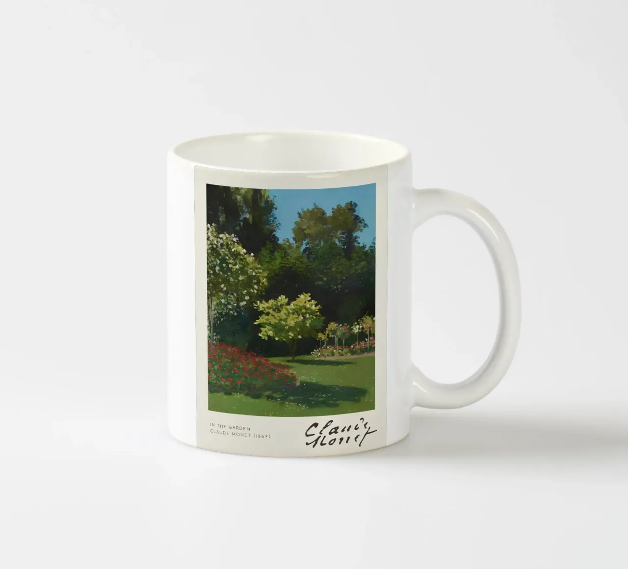 Claude Monet - Nel giardino (1867): Impressionismo floreale tazza in ceramica da NorwesClub