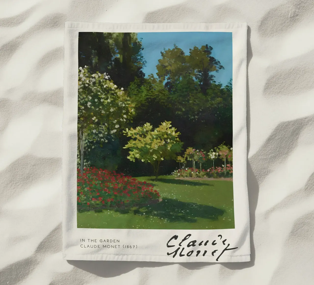 Claude Monet - Nel giardino (1867): Impressionismo floreale telo mare da NorwesClub