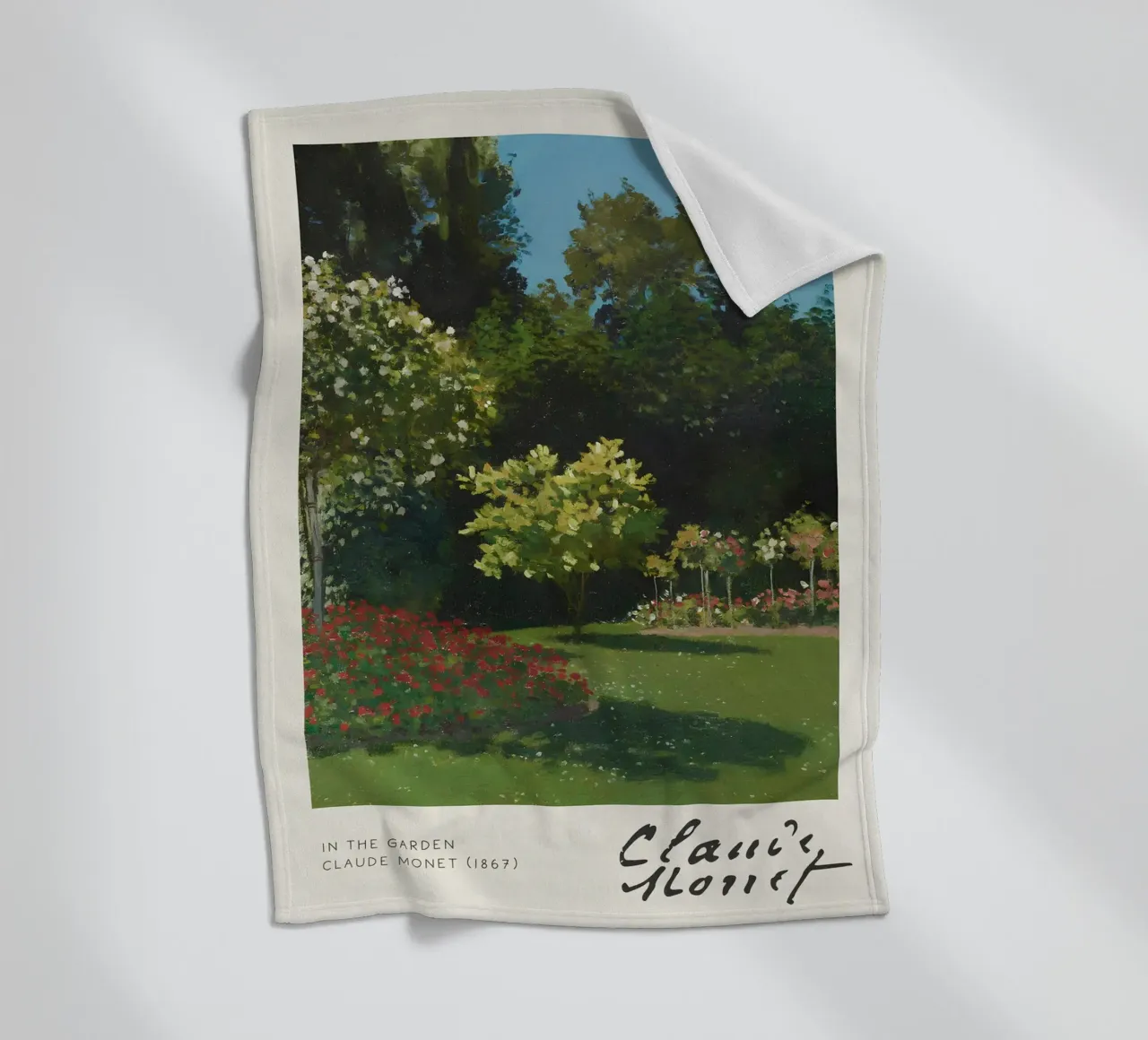 Claude Monet - Nel giardino (1867): Impressionismo floreale coperta in pile da NorwesClub