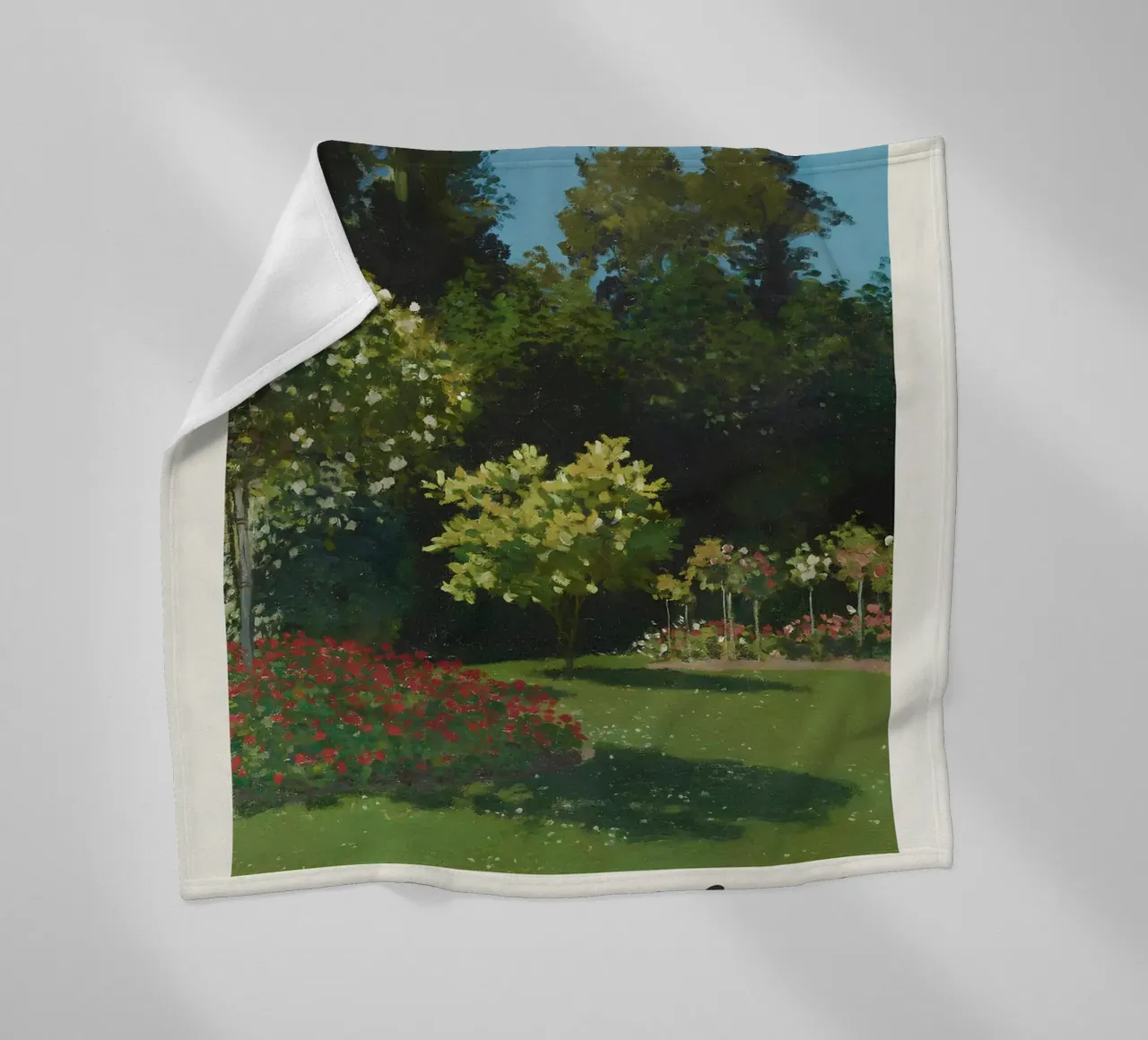 Claude Monet - Nel giardino (1867): Impressionismo floreale coperta in pile da NorwesClub
