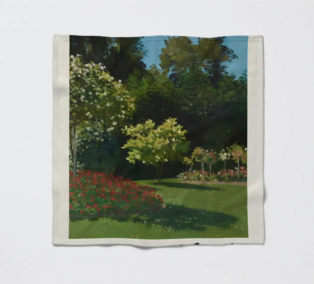 Claude Monet - Nel giardino (1867): Impressionismo floreale coperta in pile da NorwesClub