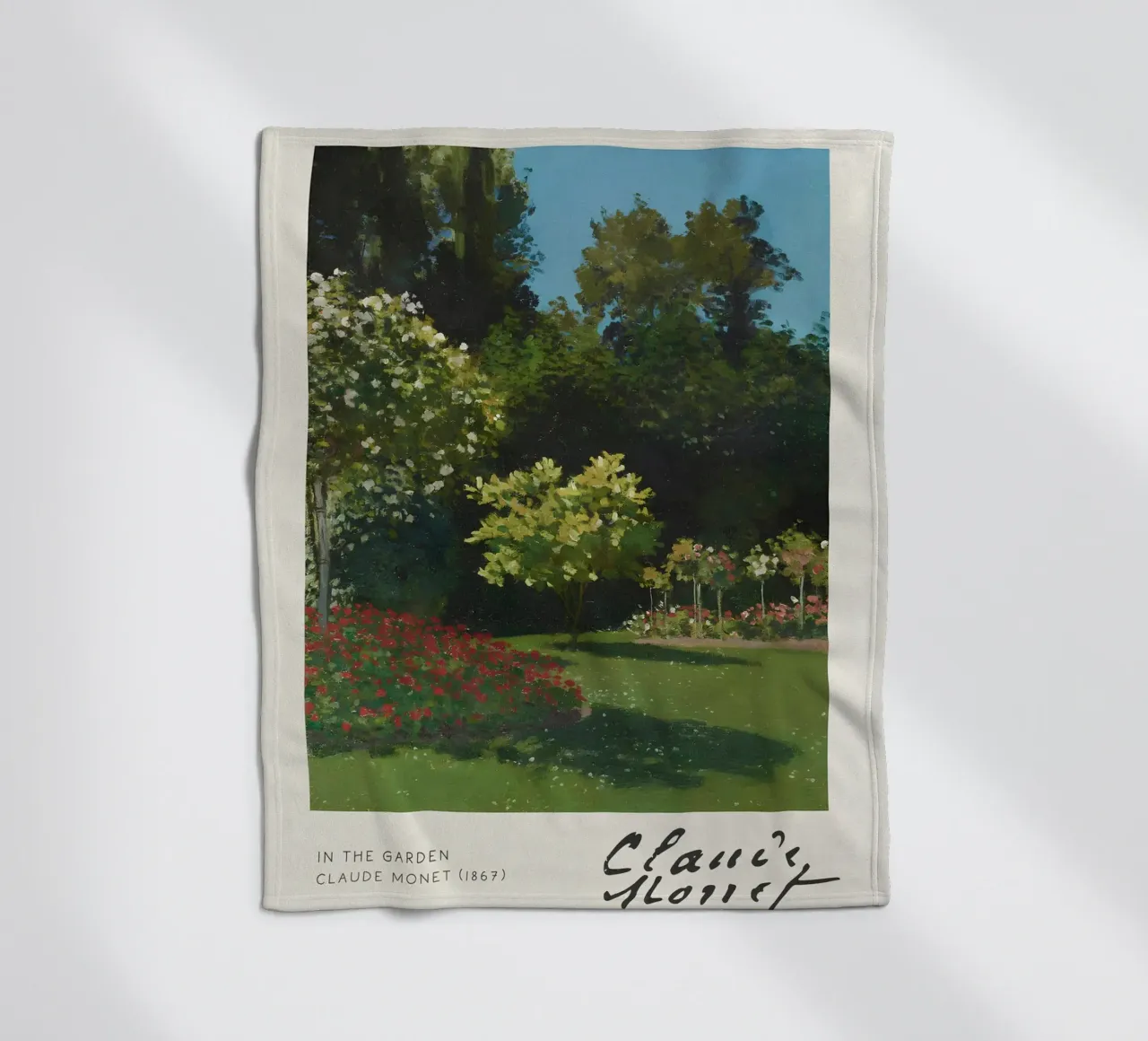 Claude Monet - Nel giardino (1867): Impressionismo floreale coperta in pile da NorwesClub