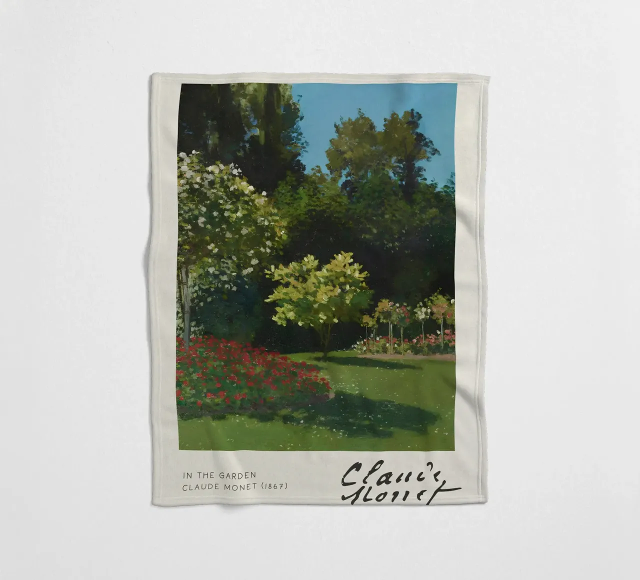 Claude Monet - Nel giardino (1867): Impressionismo floreale coperta in pile da NorwesClub