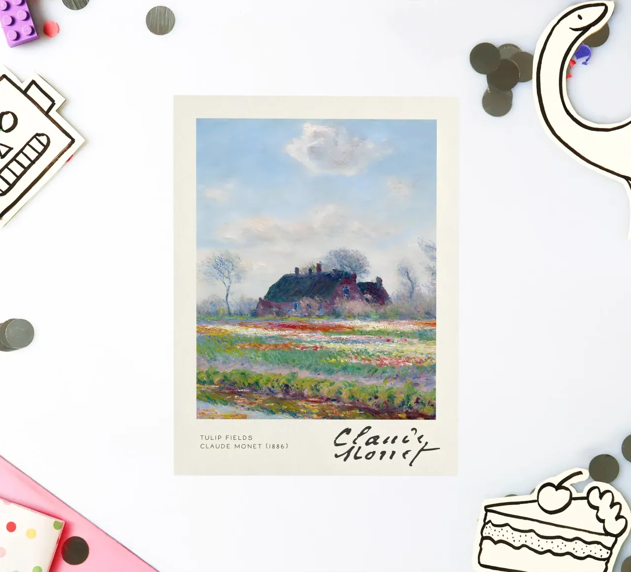 Claude Monet - Tulip Fields at Sassenheim: Impressionist Lan sticker by NorwesClub