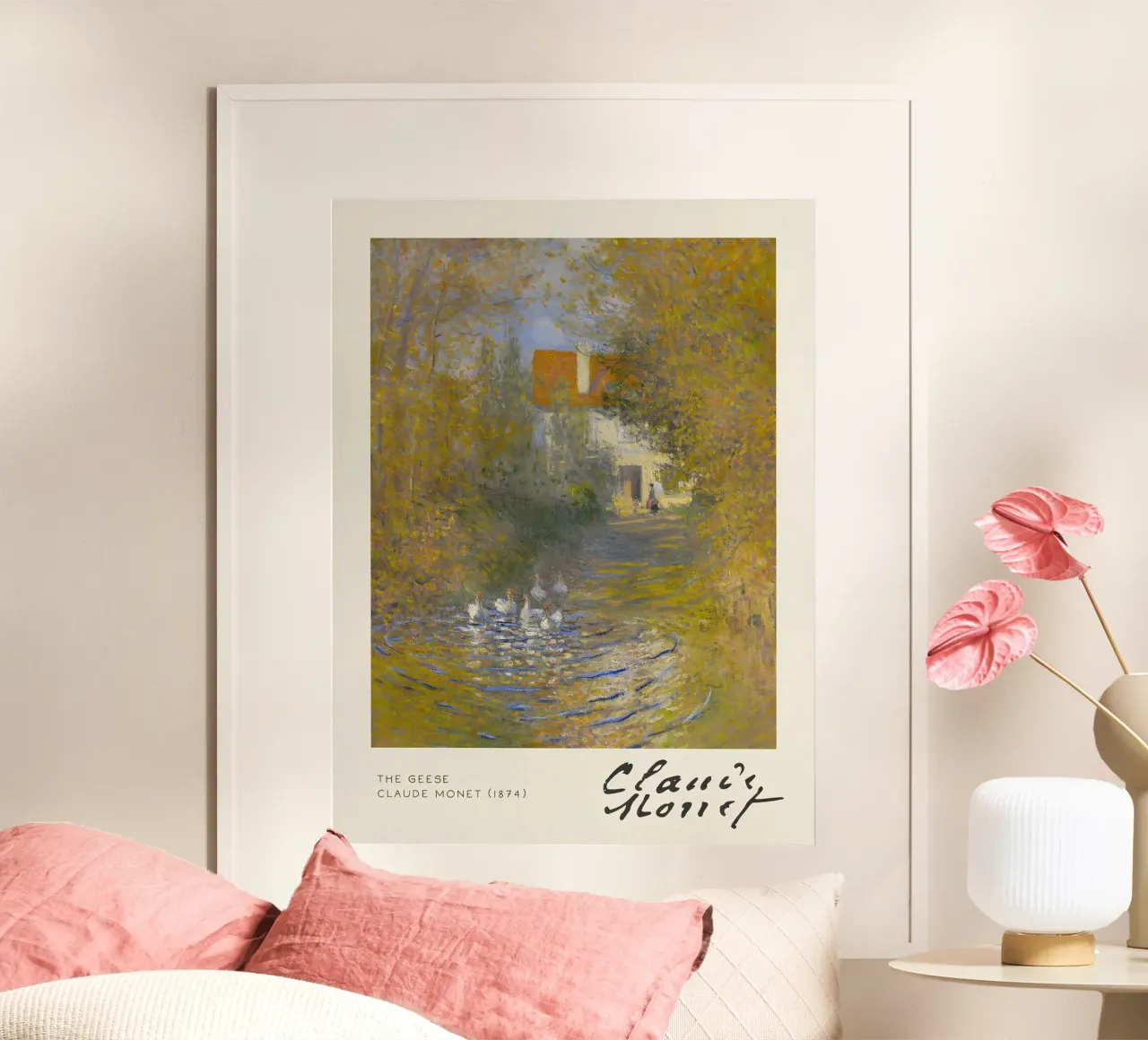 Claude Monet - Le oche (1874): Campagna impressionista S poster con telaio in alluminio da NorwesClub