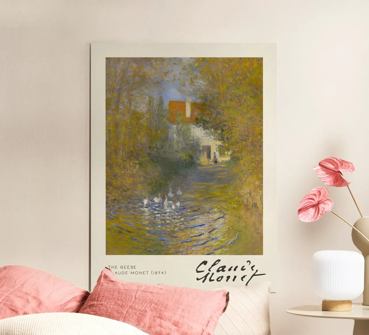 Claude Monet - Le oche (1874): Campagna impressionista S poster con telaio in alluminio da NorwesClub