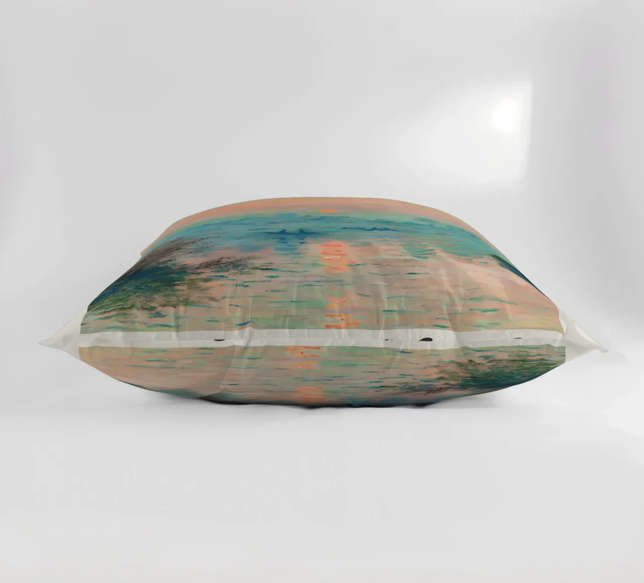 Claude Monet - Sun Setting on the Seine: Impressionist Maste decorative cushion by NorwesClub