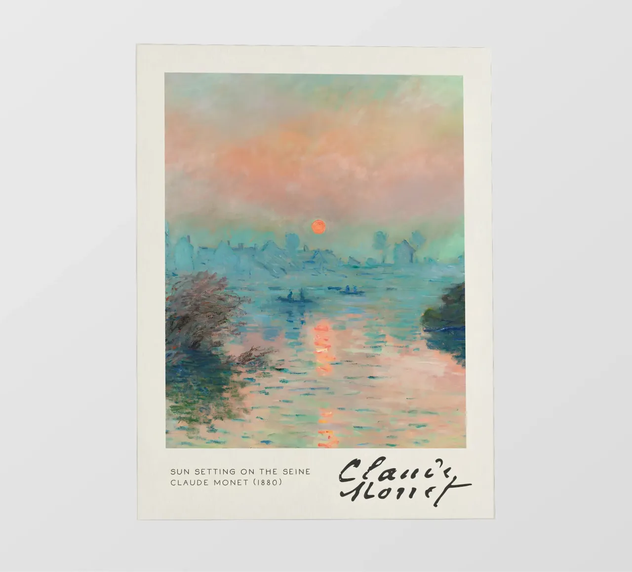 Claude Monet - Il sole che tramonta sulla Senna: Maschera impressionista carta da parati fotografica da NorwesClub