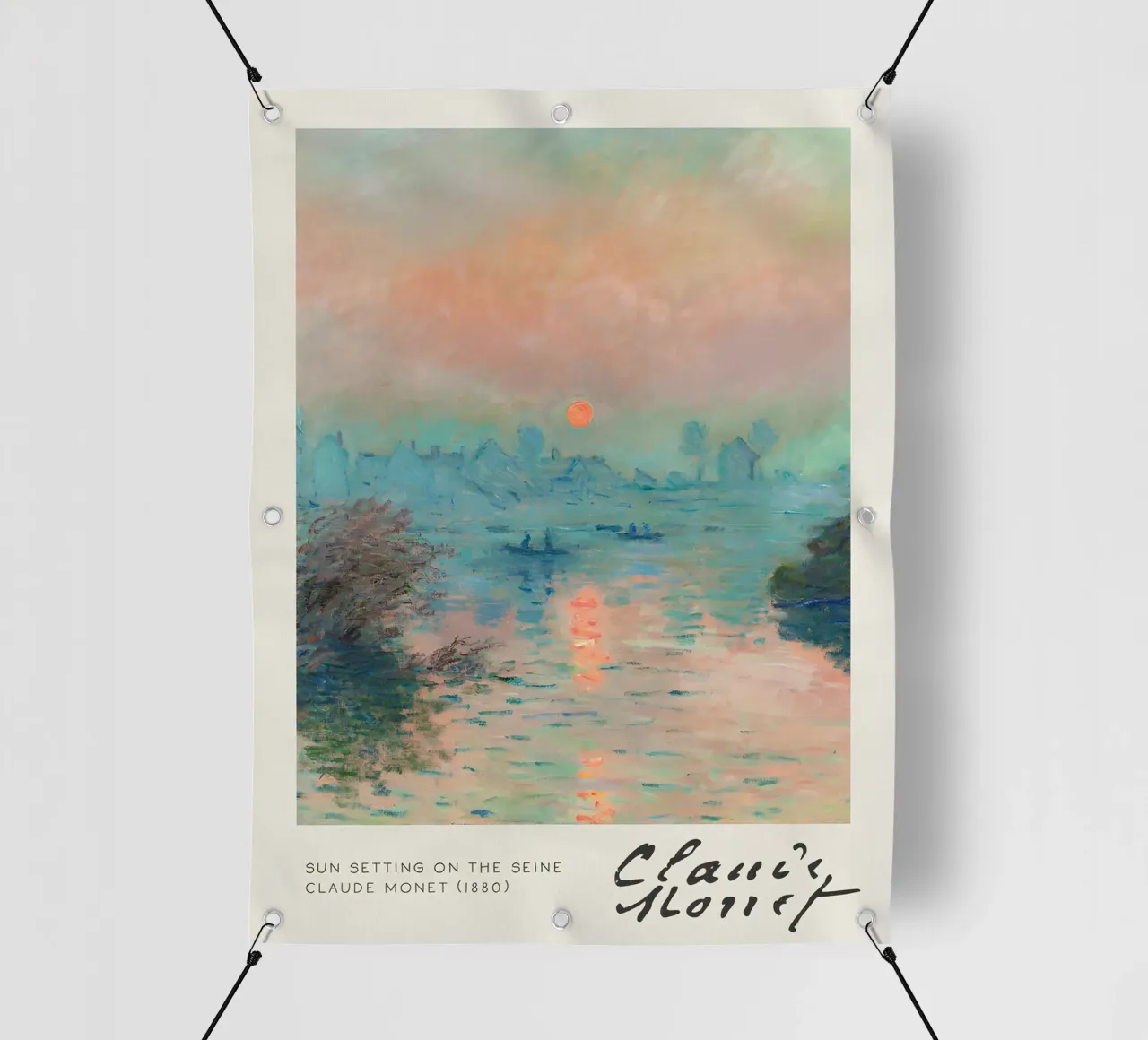 Claude Monet - Il sole che tramonta sulla Senna: Maschera impressionista telo in pvc da NorwesClub