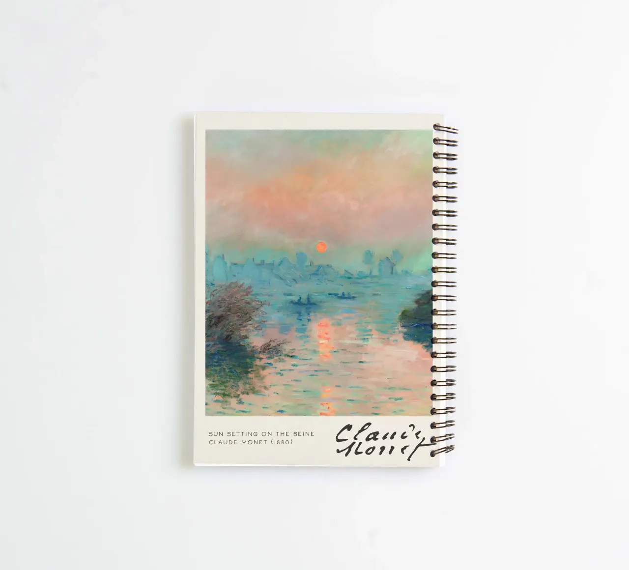 Claude Monet - Sun Setting on the Seine: Impressionist Maste spiral notebook by NorwesClub