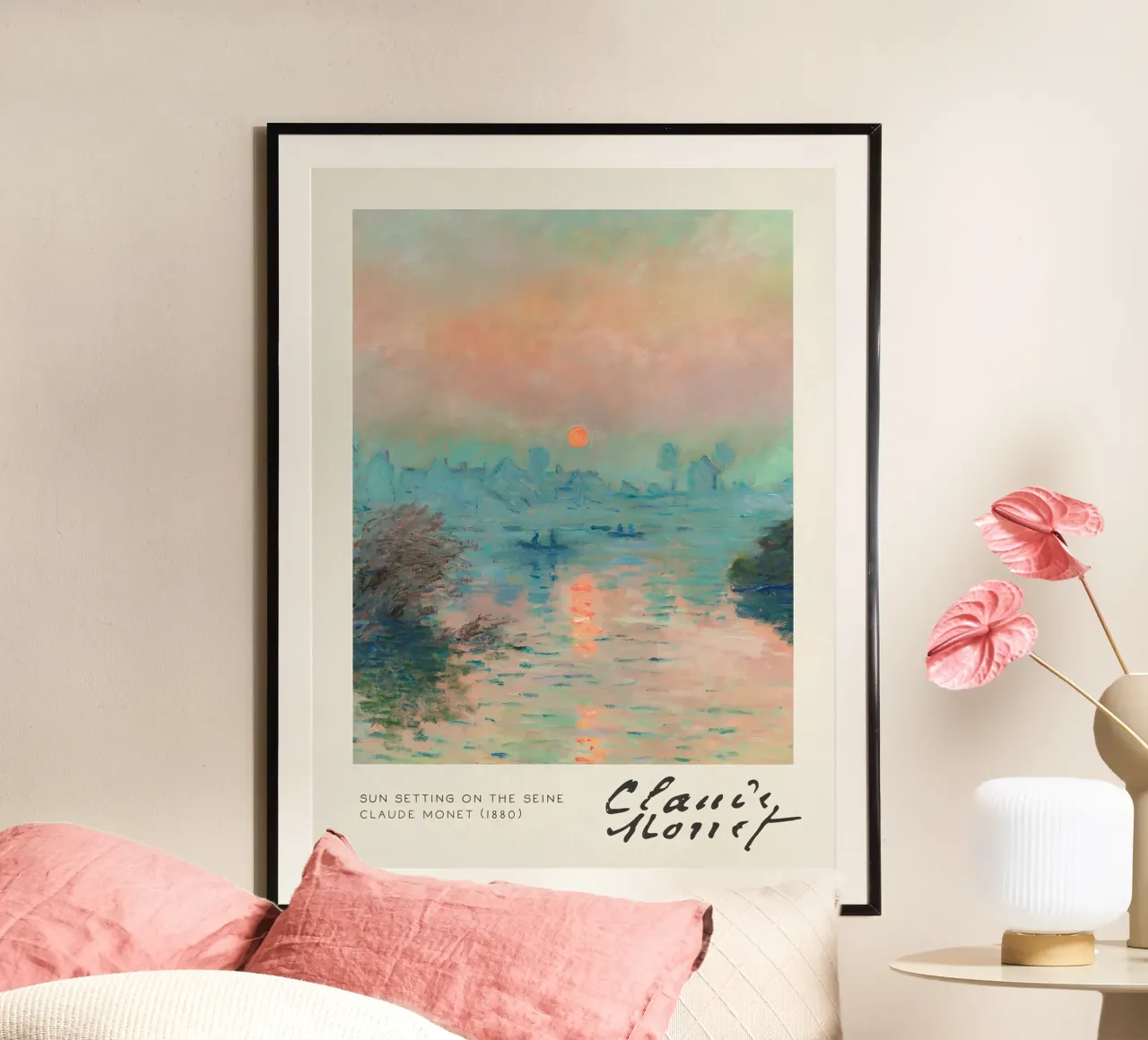 Claude Monet - Sun Setting on the Seine: Impressionist Maste hahnemühle by NorwesClub