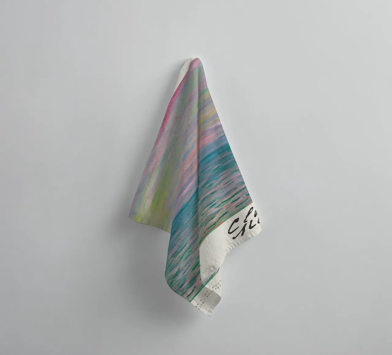 Claude Monet - Coucher de soleil à Pourville : Paysage marin impressionniste serviette de bain de NorwesClub