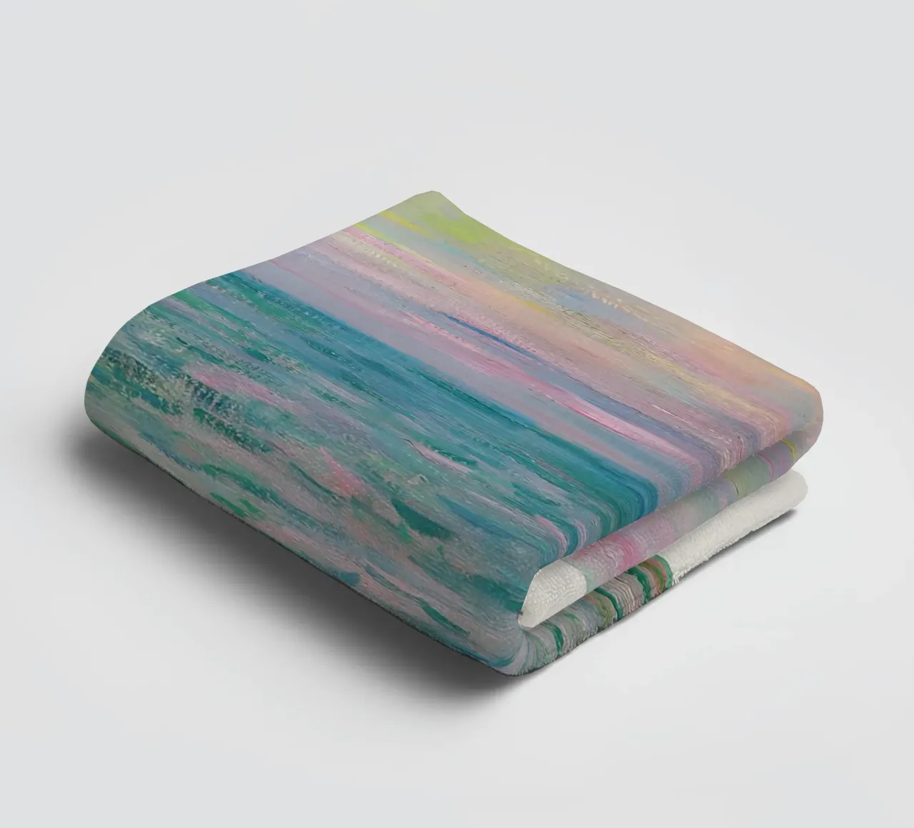 Claude Monet - Coucher de soleil à Pourville : Paysage marin impressionniste serviette de bain de NorwesClub