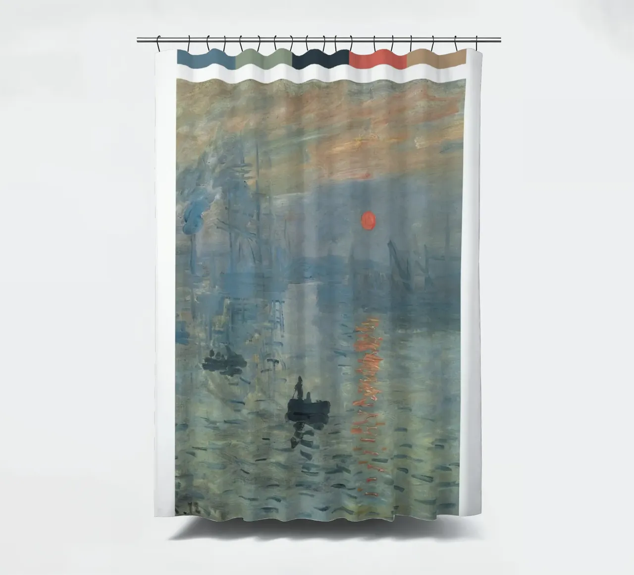 Claude Monet - Impressione, alba: stampa del capolavoro iconico tenda da doccia da NorwesClub