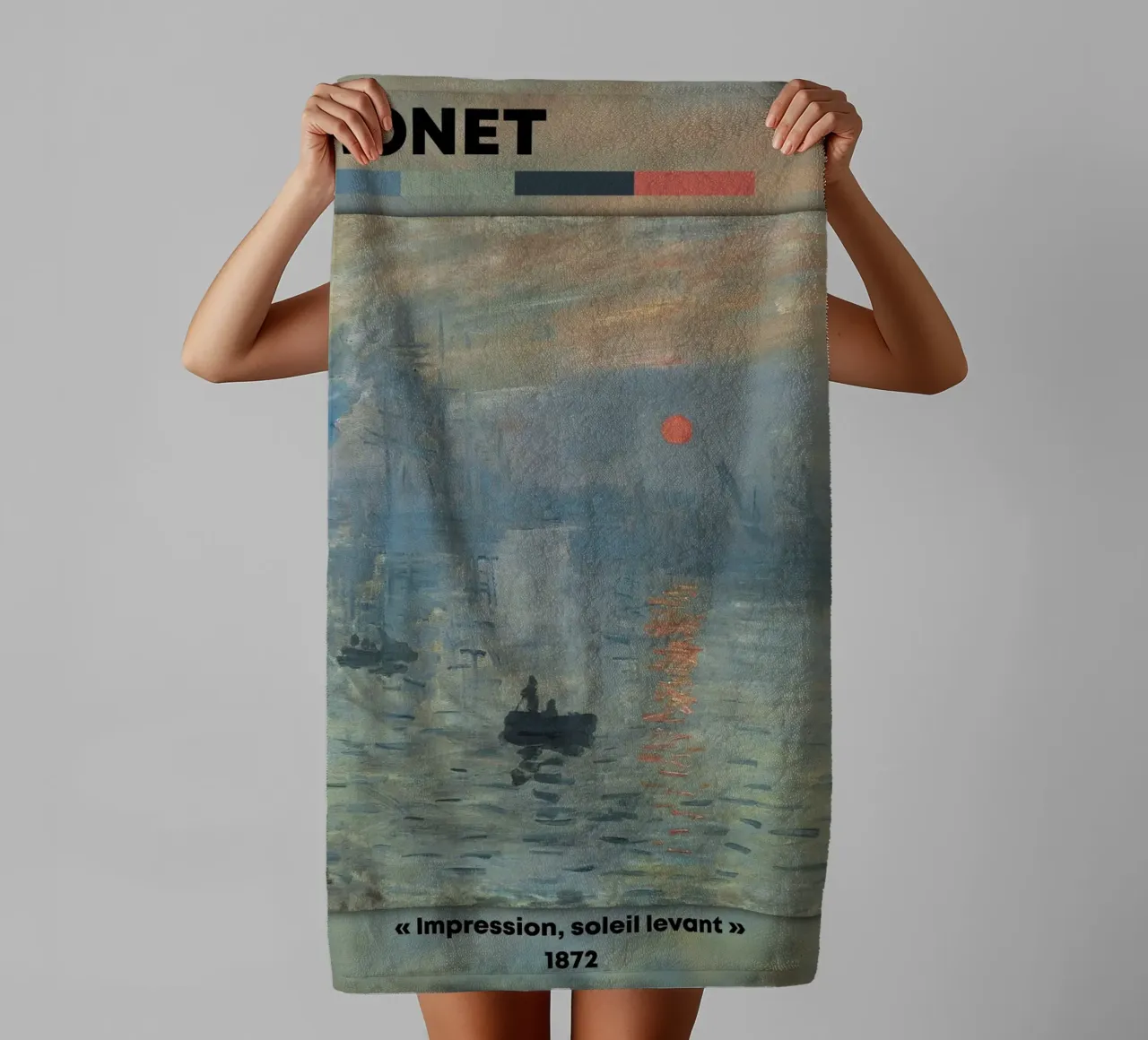 Claude Monet - Impressione, alba: stampa del capolavoro iconico asciugamano da bagno da NorwesClub