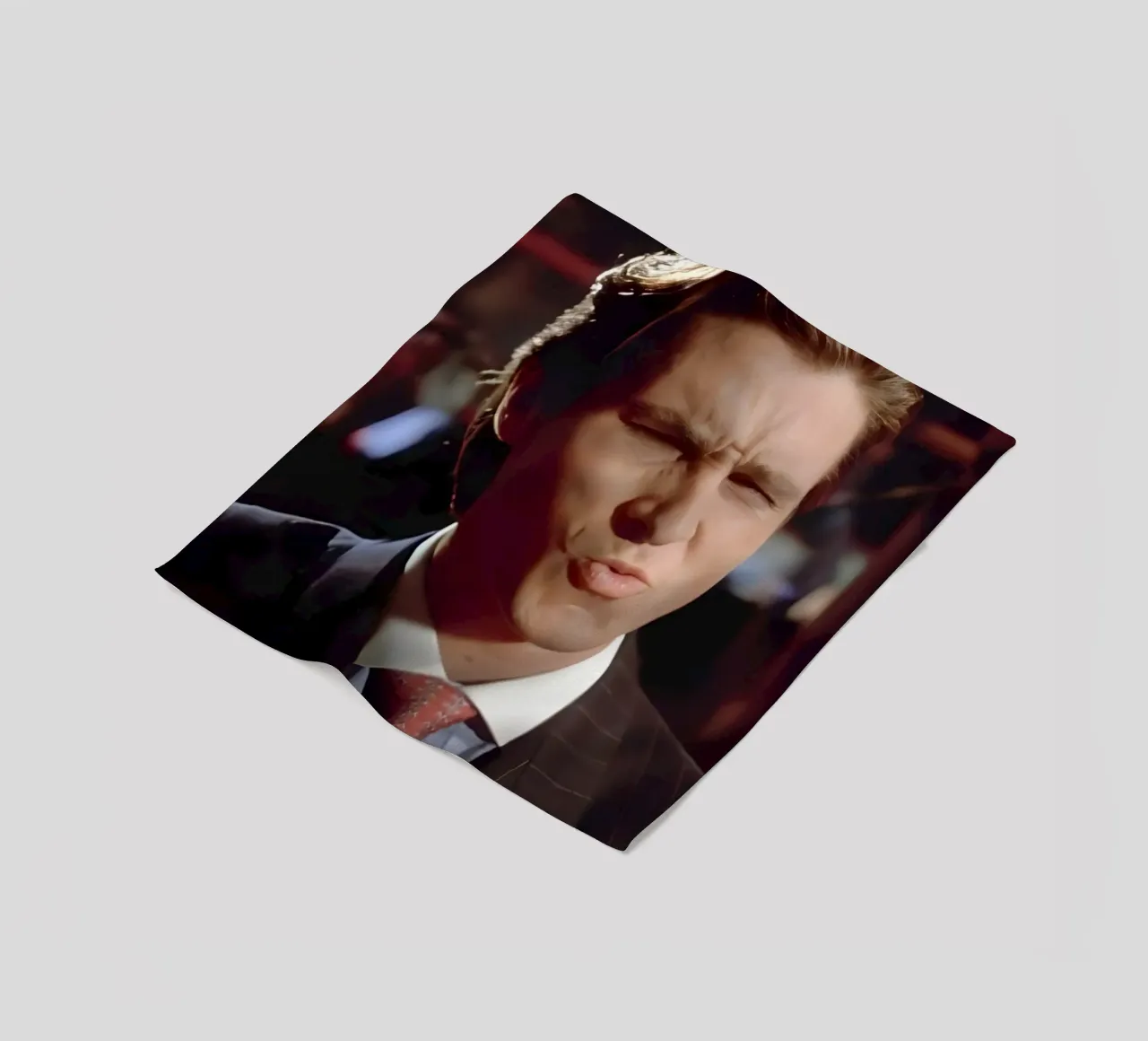 christian Bale fleece blanket by Low poly art