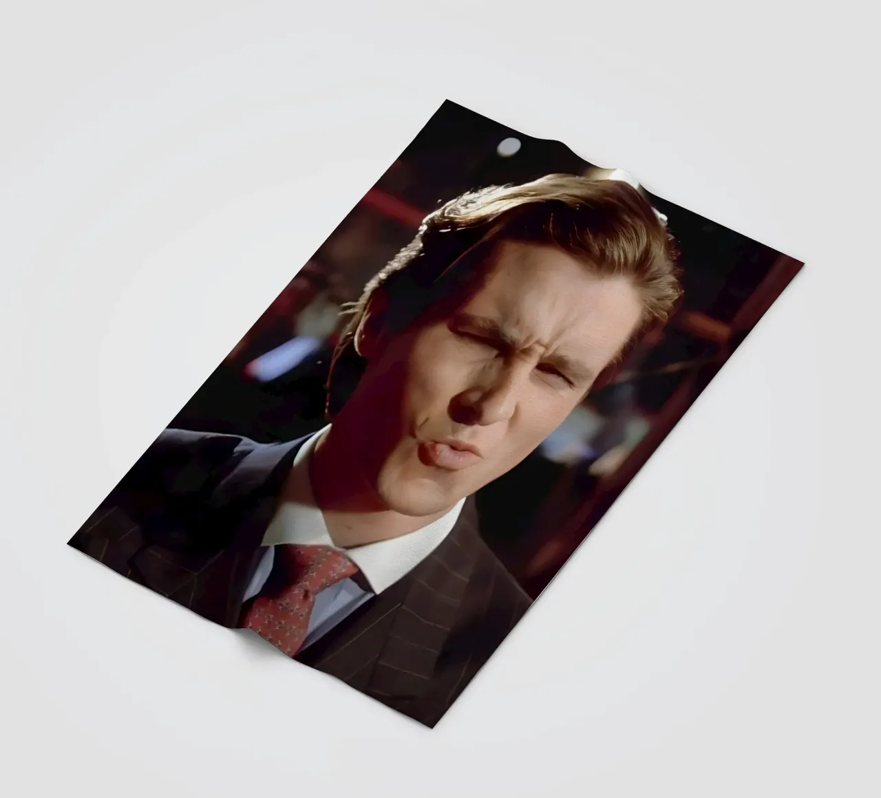 christian Bale fleece blanket by Low poly art