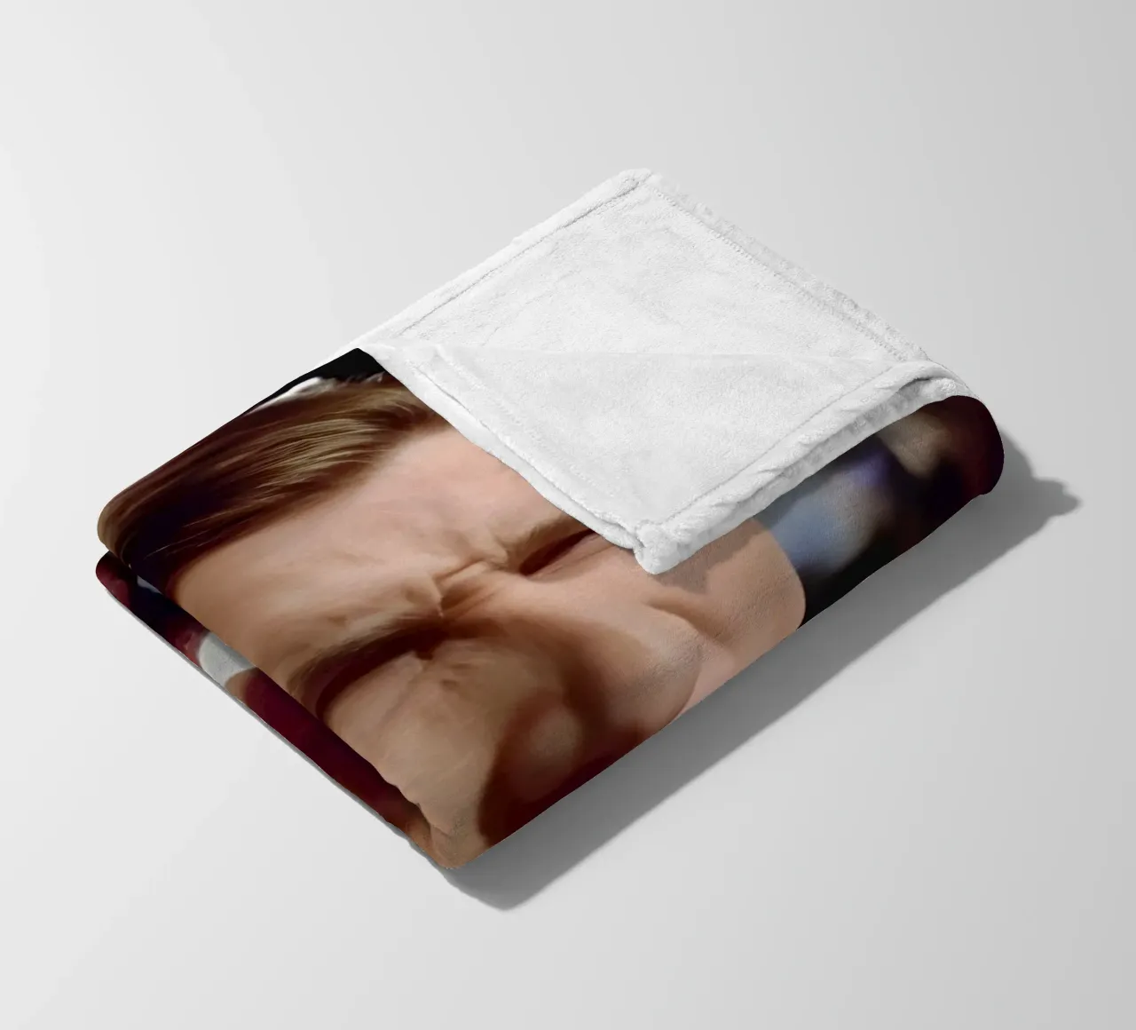 christian Bale fleece blanket by Low poly art