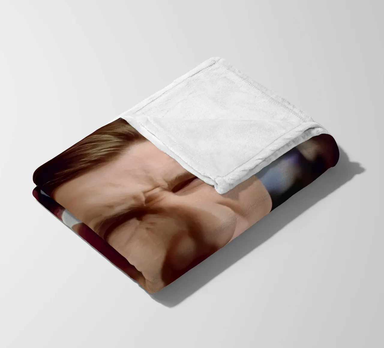 christian Bale fleece blanket by Low poly art