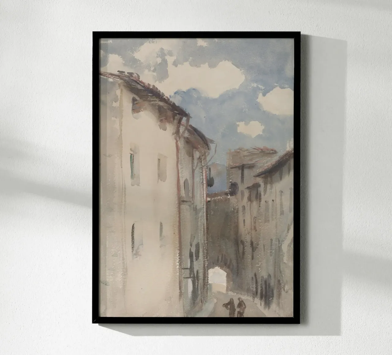 Roca Delpech: Via Camprodon, Impressionista, Scena di villaggio poster con telaio in alluminio da NorwesClub