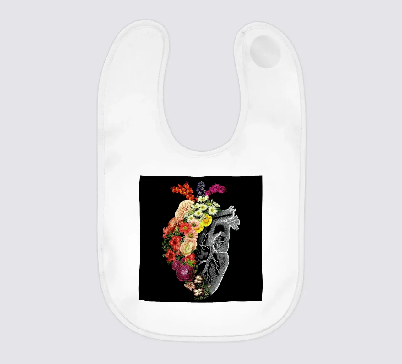 Flower Heart Spring baby bib by Tobe Fonseca