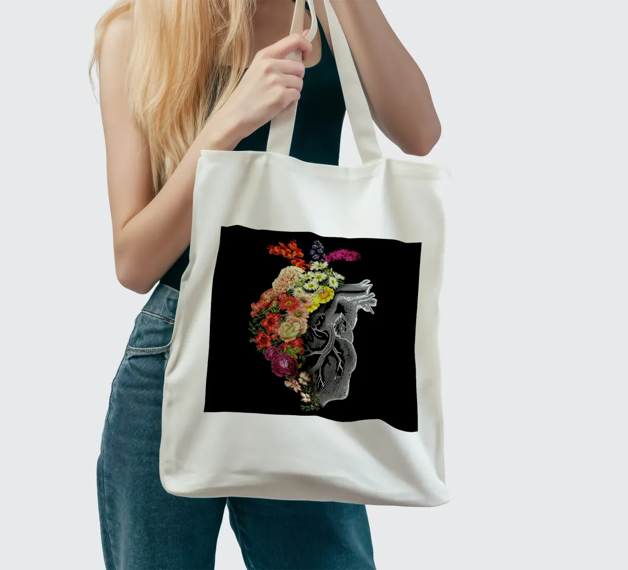 Flower Heart Spring tote bag by Tobe Fonseca