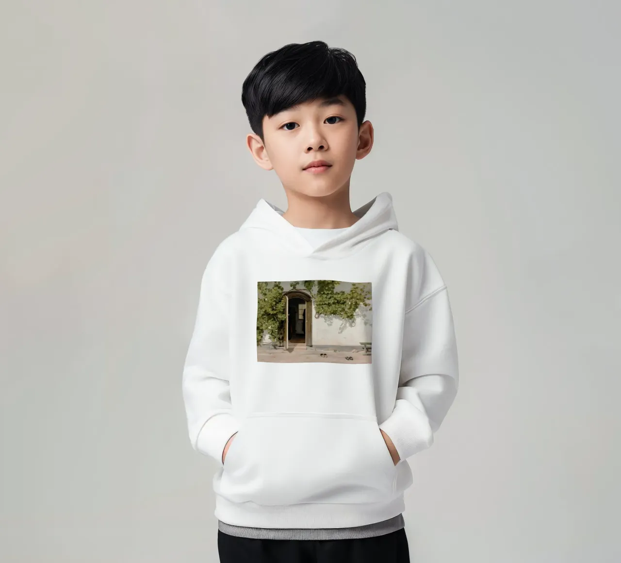 Rørbye: Entrada de la posada, Edad de Oro danesa, encanto rústico sudadera con capucha para niño de NorwesClub