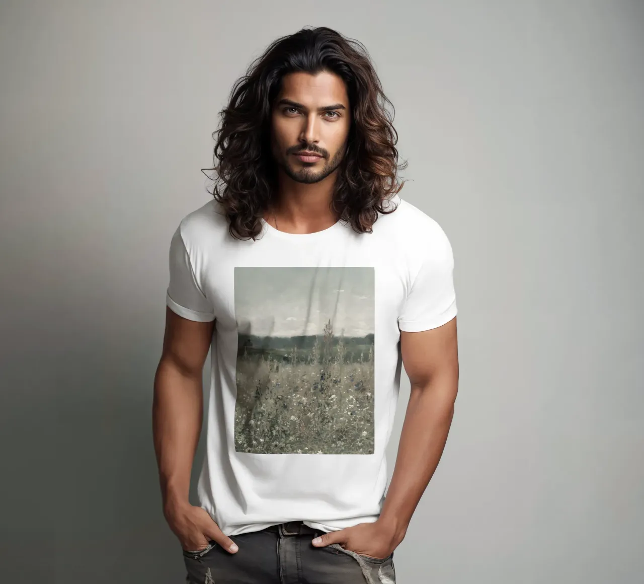 Prentice: Campo di fiori selvatici, Paesaggio rustico, Cottagecore A t-shirt da NorwesClub