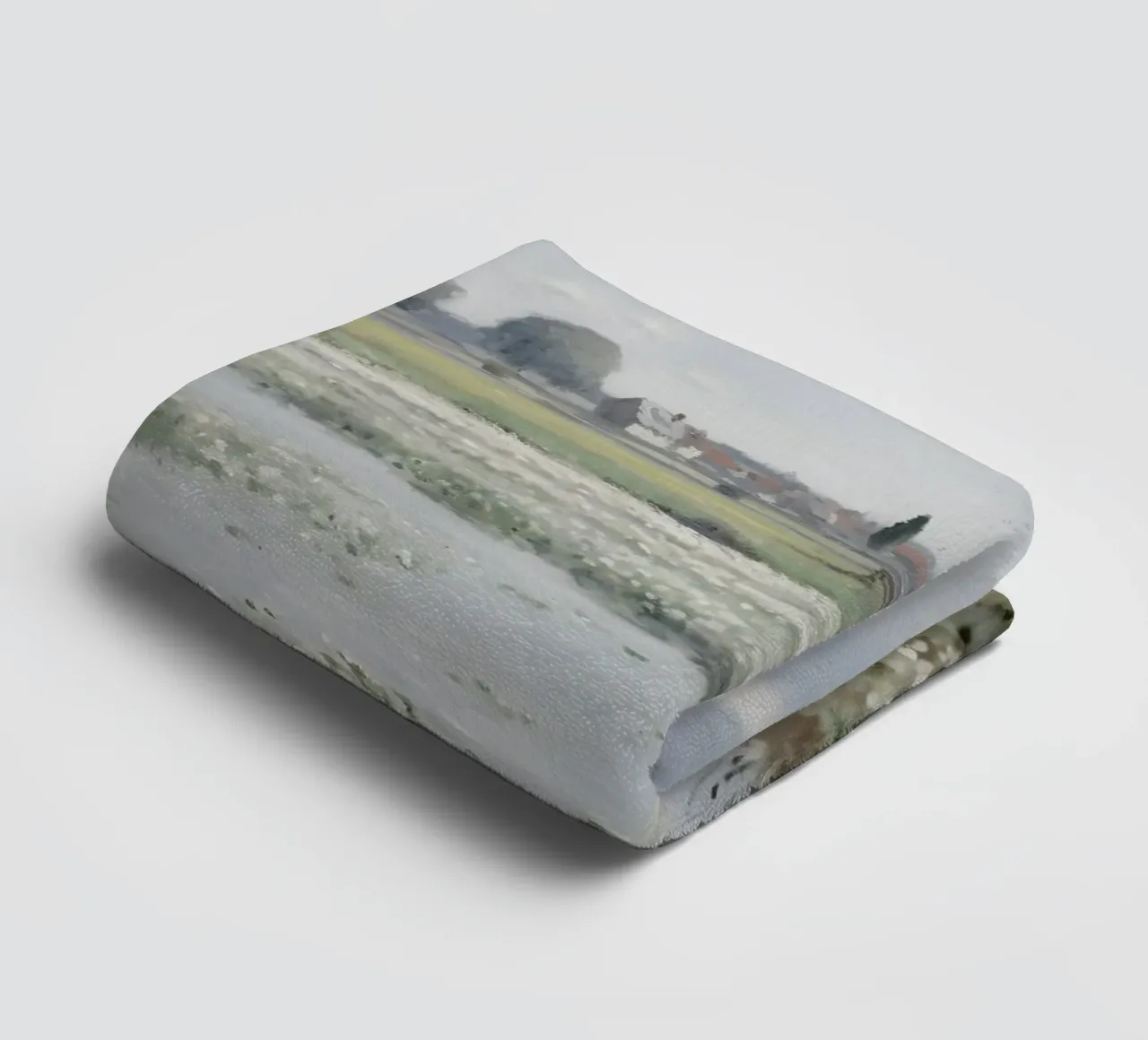 Le style Monet : Champ de fleurs blanches, paysage impressionniste serviette de bain de NorwesClub