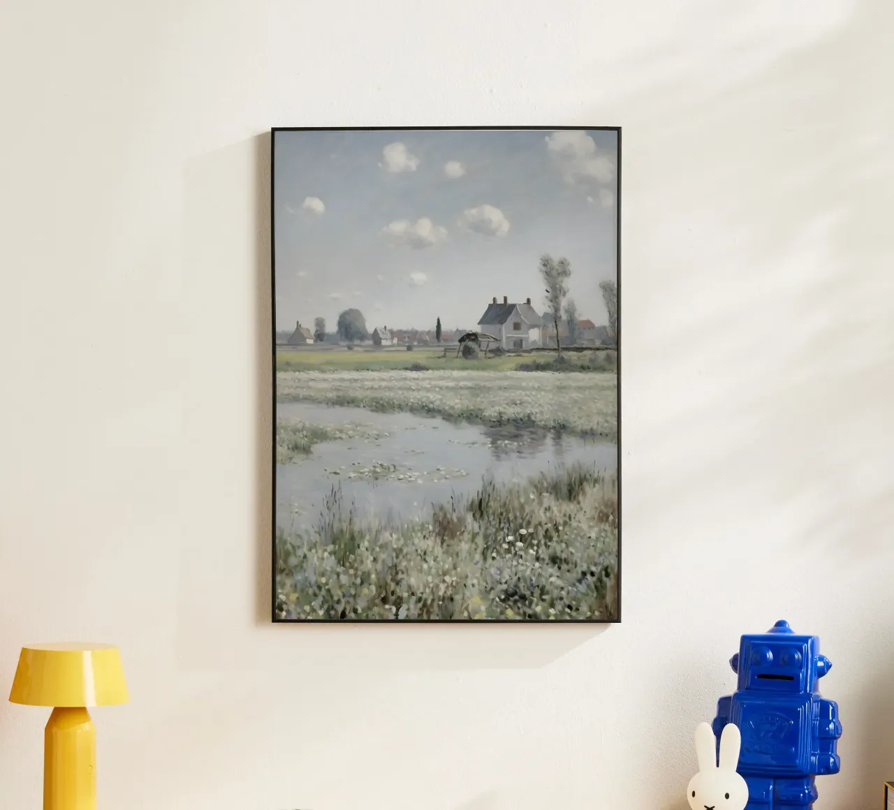 Monet Style: Field of White Flowers, Impressionist Landscape forex plate by NorwesClub