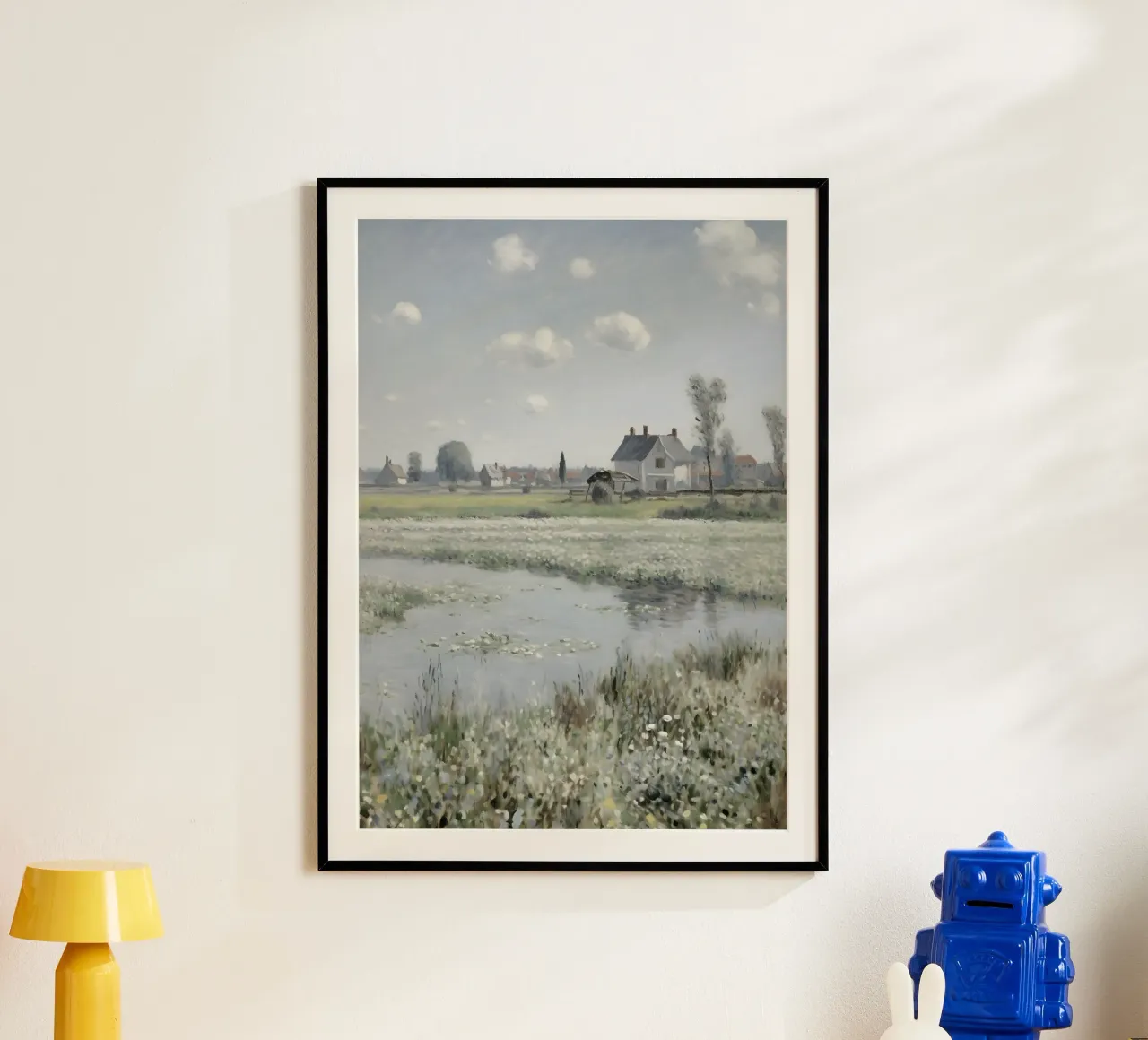 Stile Monet: Campo di fiori bianchi, Paesaggio impressionista carta hahnemühle da NorwesClub