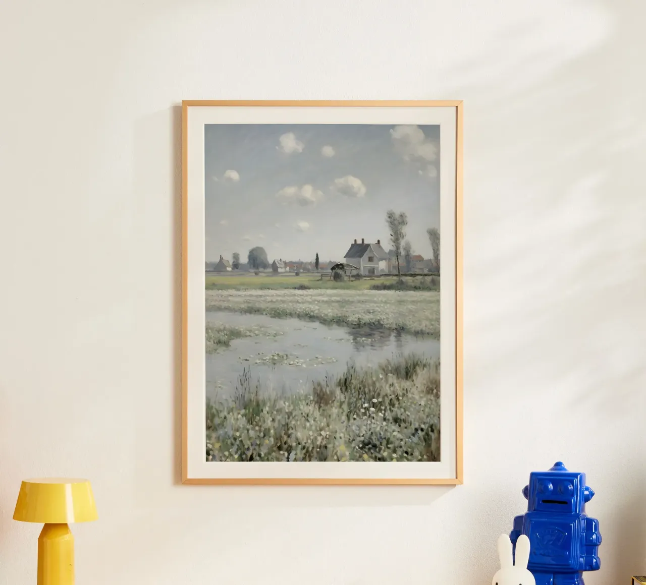 Stile Monet: Campo di fiori bianchi, Paesaggio impressionista carta hahnemühle da NorwesClub