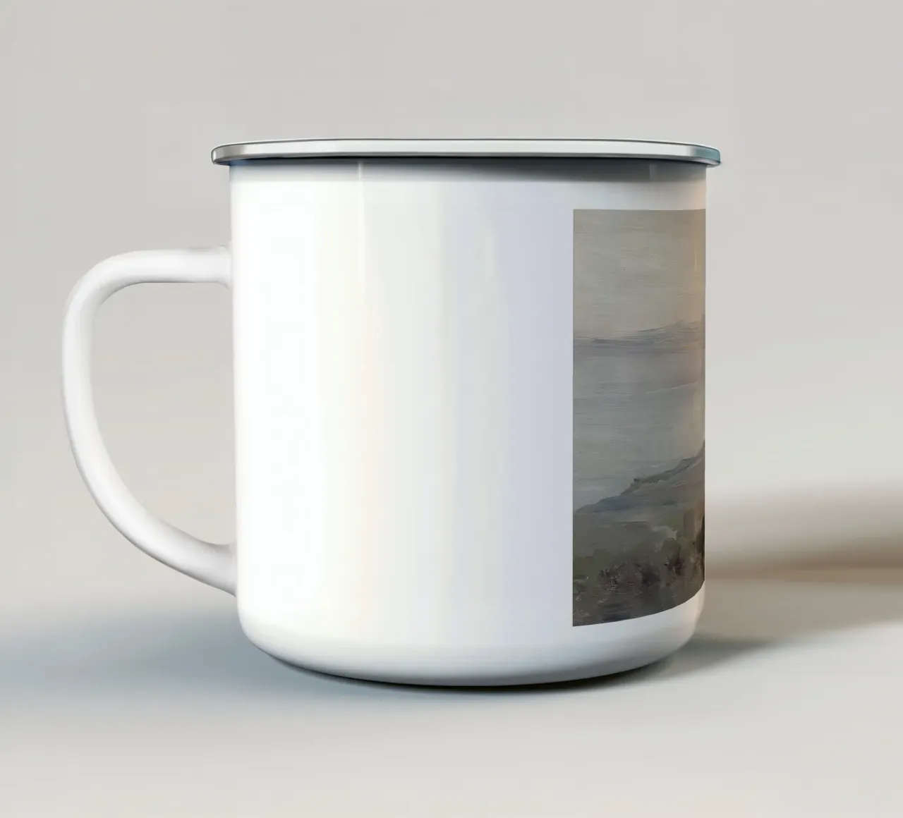 Egner: Torre del Greco, Impressionist Coastal Town tazza in smalto da NorwesClub