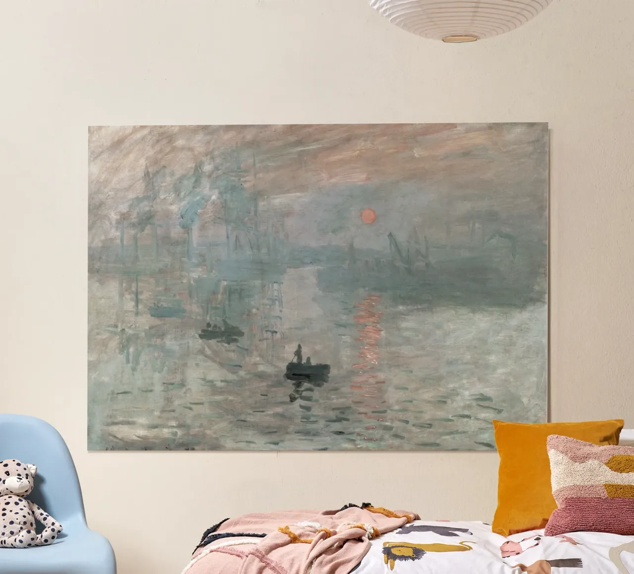 Monet: Impressione, alba, icona dell'impressionismo, paesaggio marino poster con telaio in legno da NorwesClub
