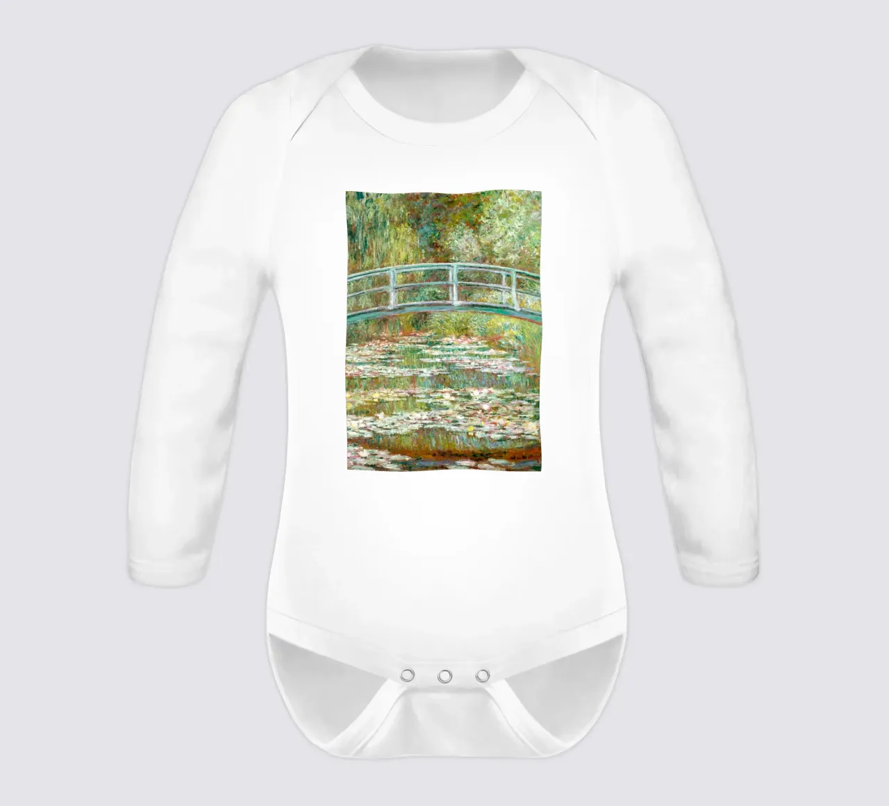 Monet: stagno di ninfee, Giverny, icona dell'impressionismo body neonato maniche lunghe da NorwesClub