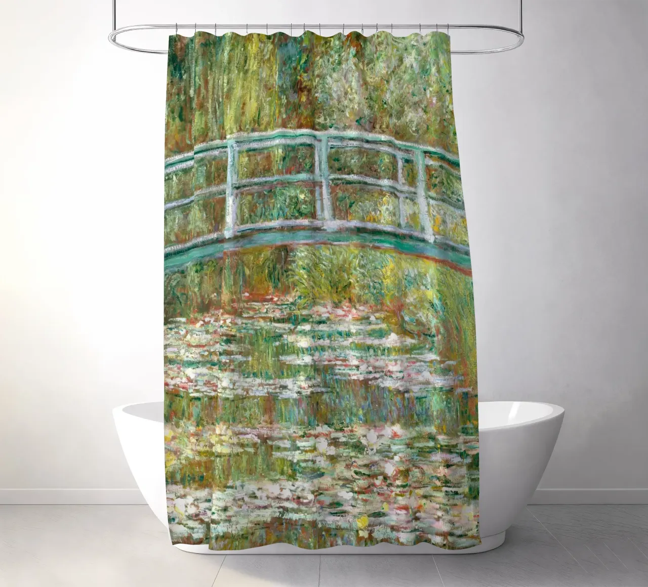Monet: stagno di ninfee, Giverny, icona dell'impressionismo tenda da doccia da NorwesClub