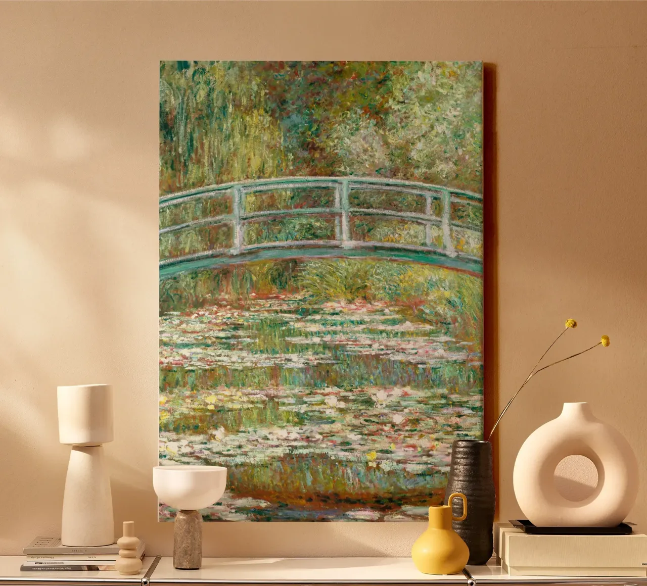Monet: stagno di ninfee, Giverny, icona dell'impressionismo tela con Cornice a cassetta da NorwesClub
