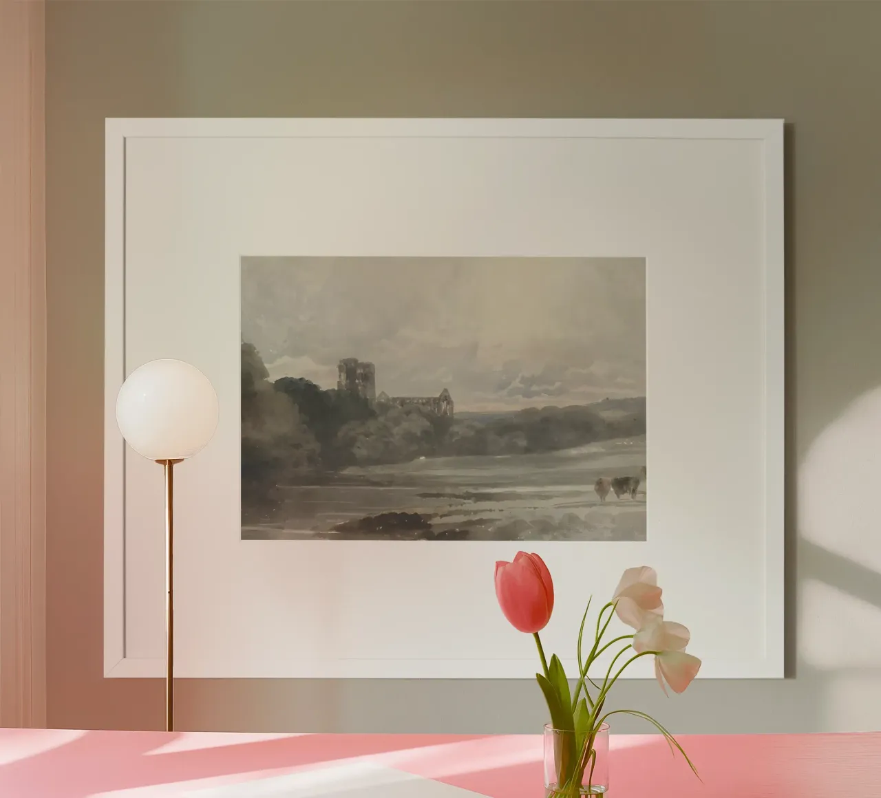 De Wint: Kirkstall Abbey, Romantic Landscape, Vintage Ruin hahnemühle by NorwesClub
