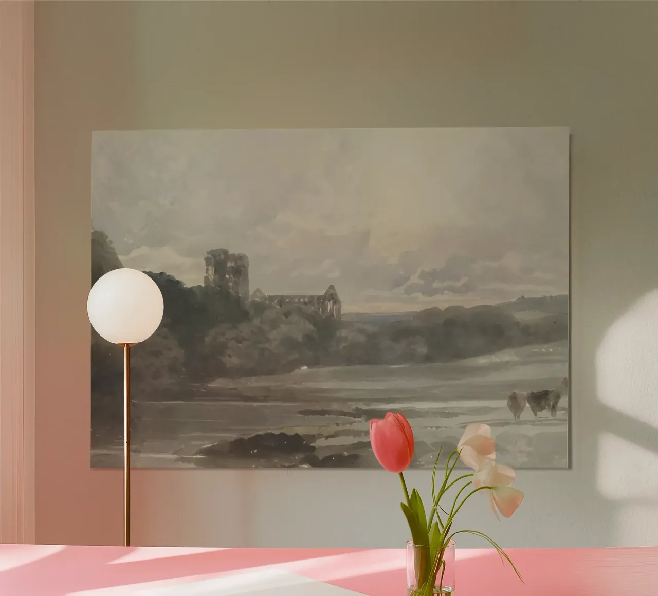 De Wint: Kirkstall Abbey, Romantic Landscape, Vintage Ruin hahnemühle by NorwesClub